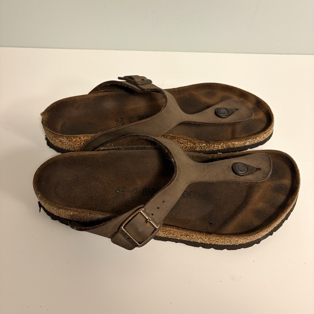 Birkenstock Gizeh Sandals Brown Leather Size 42 M9 W11